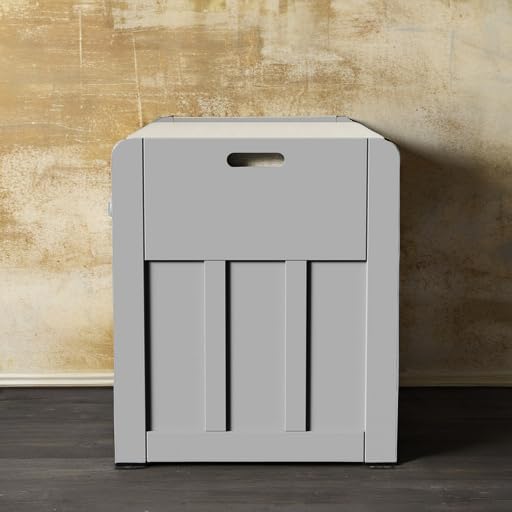 Shoe Storage Bench with 2 Drawers & 2 Doors, Entryway Bench with Cushion, 2 Adjustable Shelves, Shoe Cabinet for Entryway, Living Room, Hallway, Mudroom, Bedroom, Grey