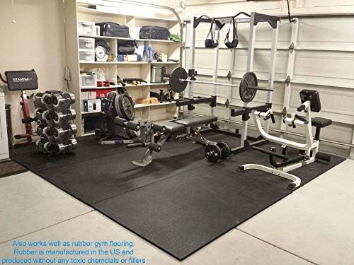 American Heavy Duty Stall Mats - Stable/Horse Mats - Thick, Durable Rubber Flooring - Solid Black 4 Center Tiles, 1/2" Thick Expansion Set