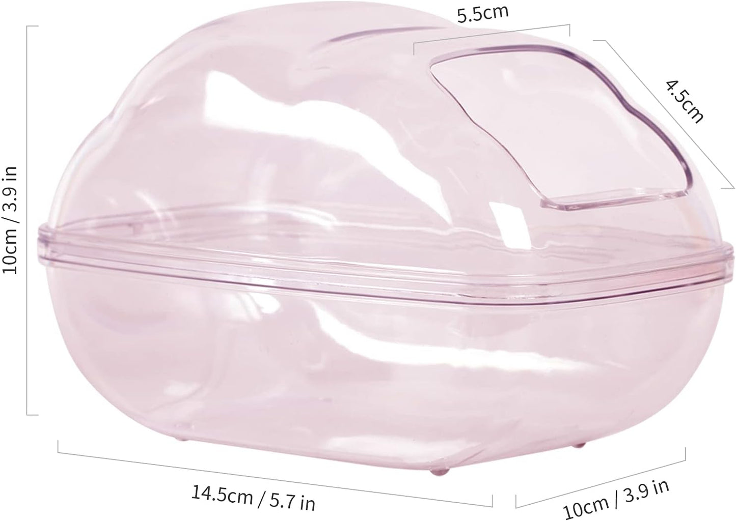 BUCATSTATE Hamster Dust Bath Container Hamster Sand Bath Kit Small Animal Toilet Cage Accessories for Gerbil, Syrian Hamster, Mouse, Rat (Pink, Medium)