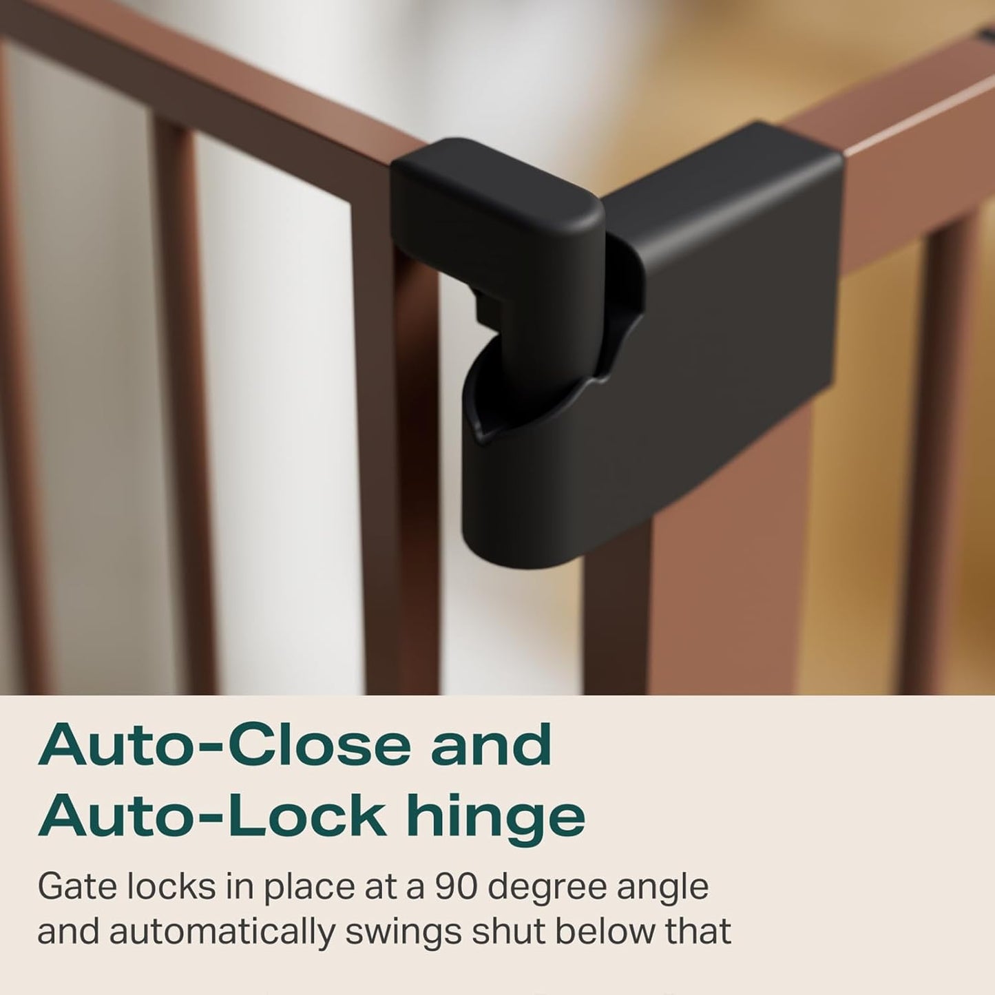 Cumbor 29.7-57" Extra Wide Baby Gate for Stairs, Mom's Choice Awards Winner-Dog Gate for Doorways, Pressure Mounted Walk Through Safety Child Gate for Kids Toddler, Tall Pet Puppy Fence Gate, Brown