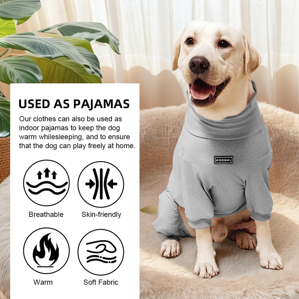 Dog Pyjamas PJS Sweater Clothes and Home Clothing Suitable for Medium to Large Breeds of Dogs, Dog Neutering Suits, Extra-Large Stretch Fabric, Four-Legged Clothes (Thin Gray, 4XL)