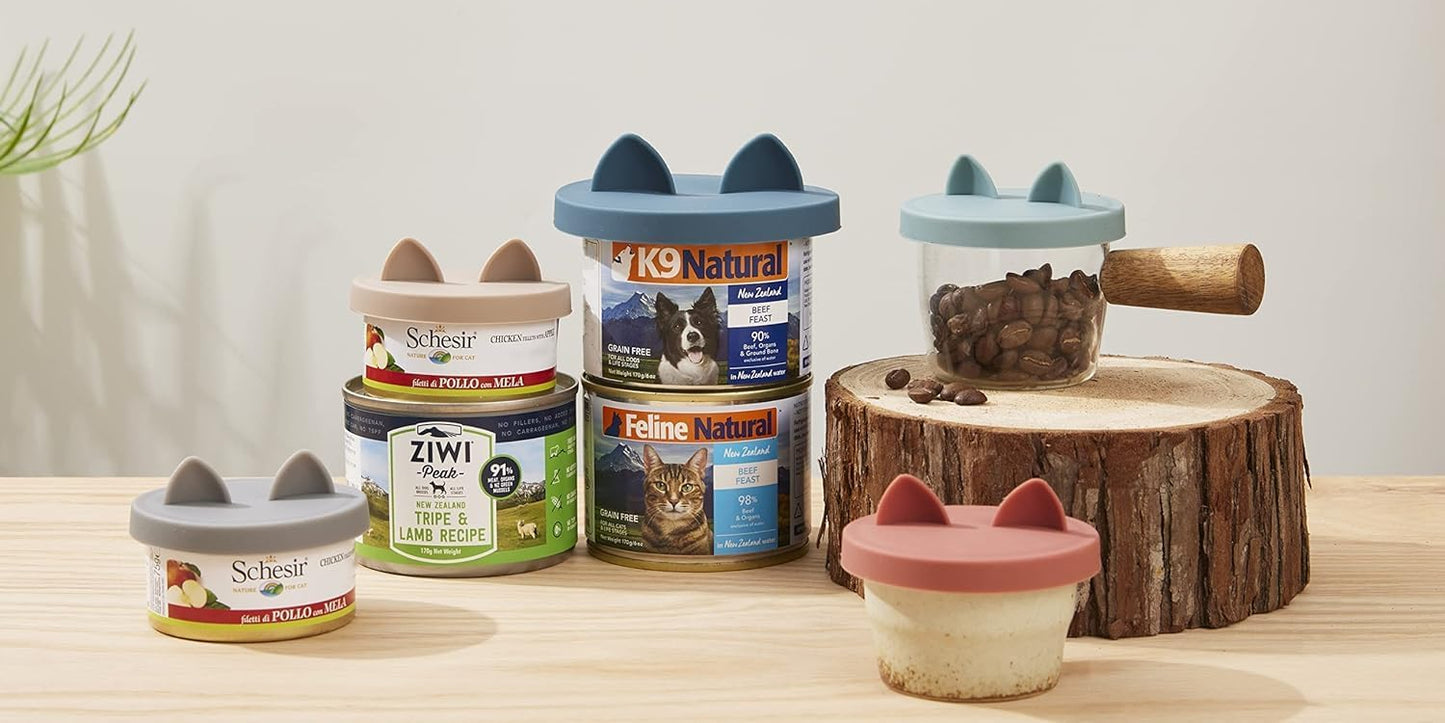 OHMO 2 Pack Dog Food Can Lids, (3, 12, 14oz etc.) Universal Size BPA Free Silicone Covers for Cat and Pet Food, Light Green