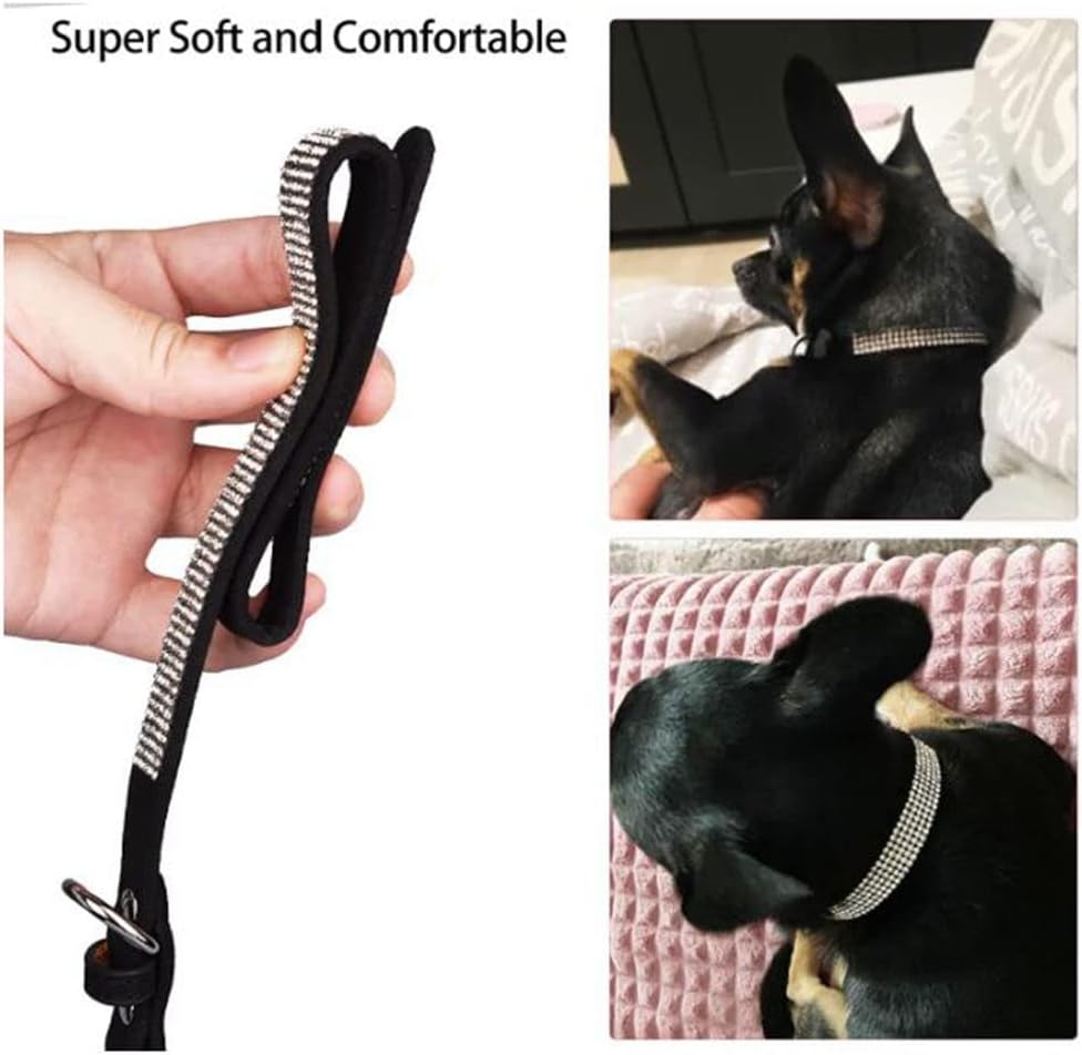 Rhinestone Dog Collar for Small Dogs, Bling Diamond Fancy Crystal Glitter Pretty Jewel Pet Puppy Collars for XXS XS Small Medium Large Breed Girl Dogs Female Cats Kitten, Hot Pink L