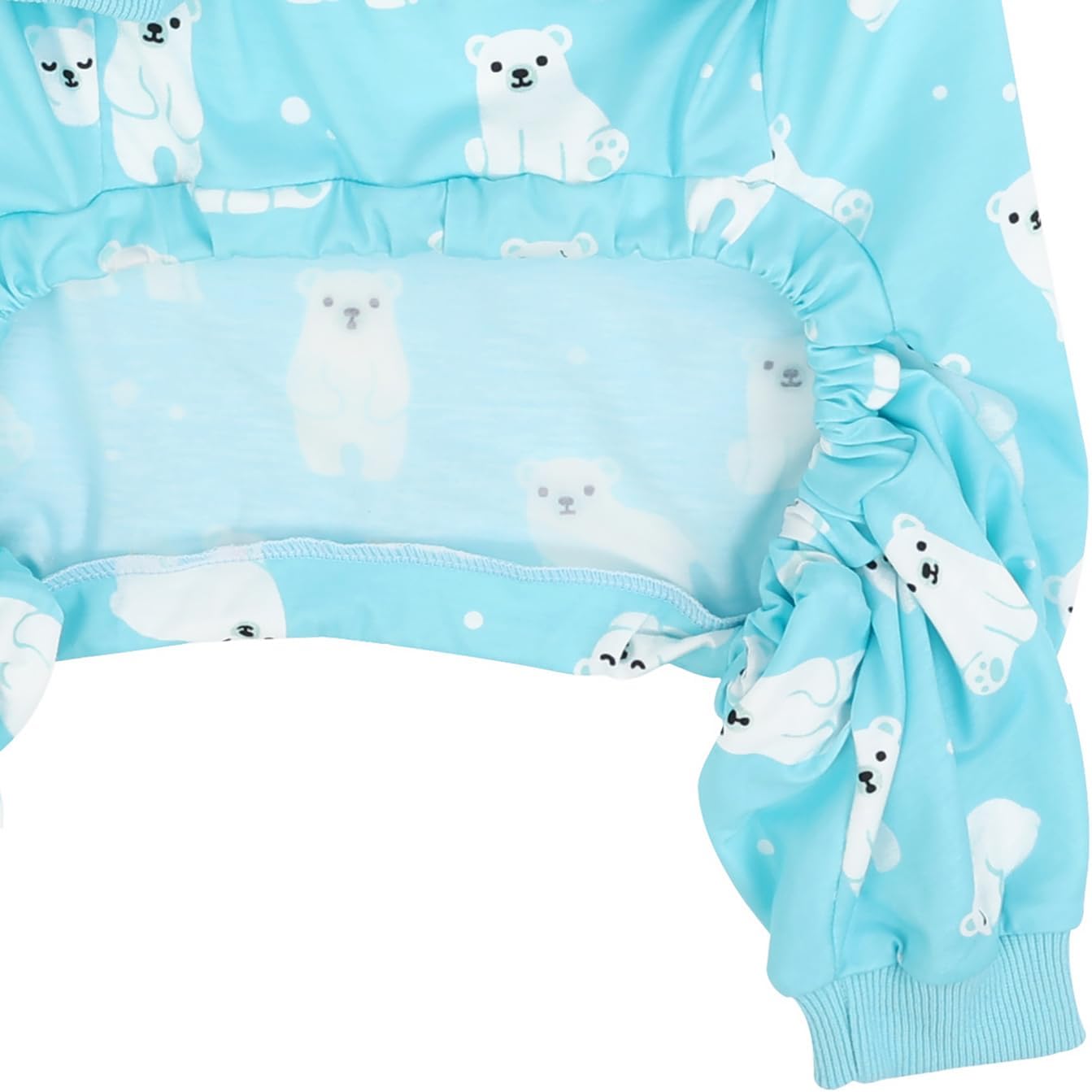HDE Dog Pajamas One Piece Jammies Jumpsuit Pet Clothes Outfit Stretchy Lightweight Comfy Shirt Pjs for M-3XL Dogs Sleepy Polar Bears - XL