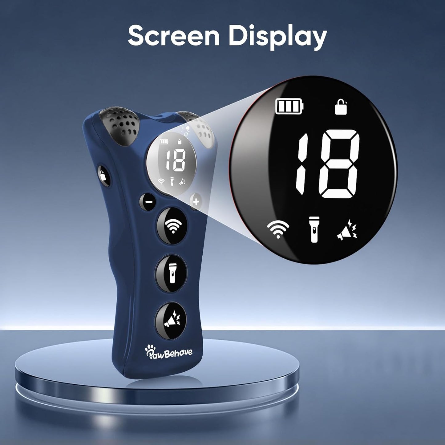 Ultrasonic Dog Bark Deterrent Device β10-Level Adjustable Anti Barking Trainer with Flashlight, Strobe, E-Clicker(18 Whistle Sounds)βNo Shock, Collar-Free Dog Behavior Correction Devices