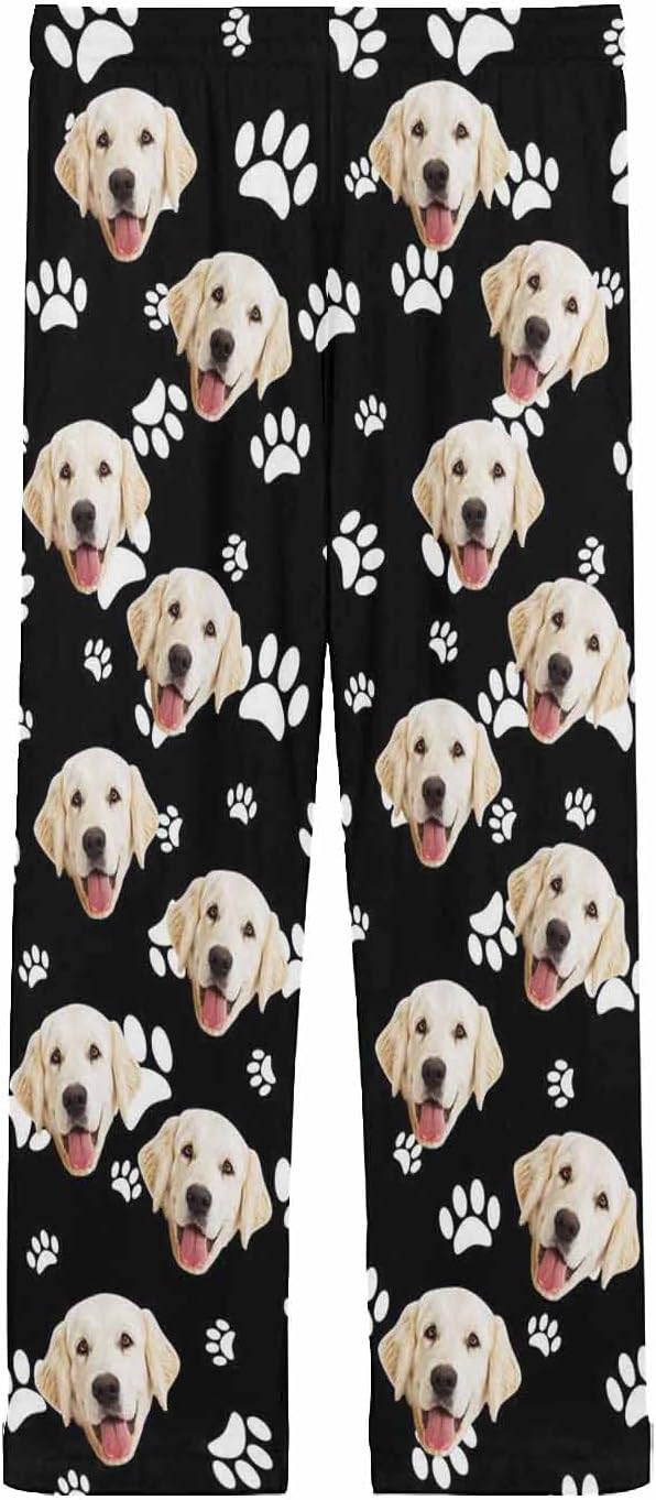 MyPupSocks Customized Face Pajamas Pants Photo Pajama Bottoms for Men S-XXL