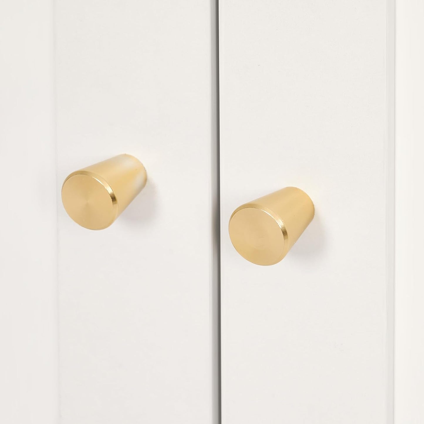 Homhedy Cat Litter Box Enclosure, Cat Washroom Furniture with Metal Frame, Pet House, Fit Most of Litter Box, Modern Style, White and Gold