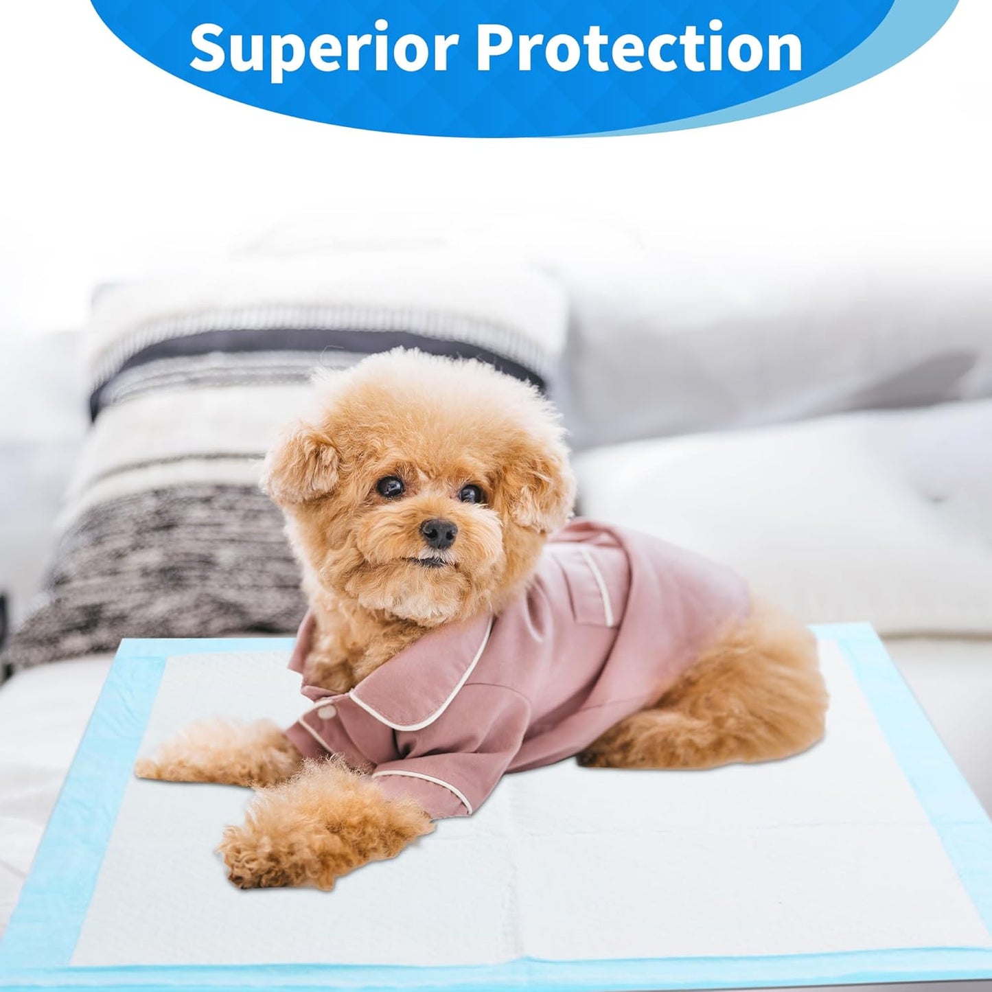 FRONTLINE Disposable Pee Pads 22'' X 22'' Ultra Absorbing Premium Heavy Duty Leakproof Underpads Puppy Essentials Pet Potty Training Wee Wee Pads Waterproof Protection for Dogs, Cats, Baby (320)