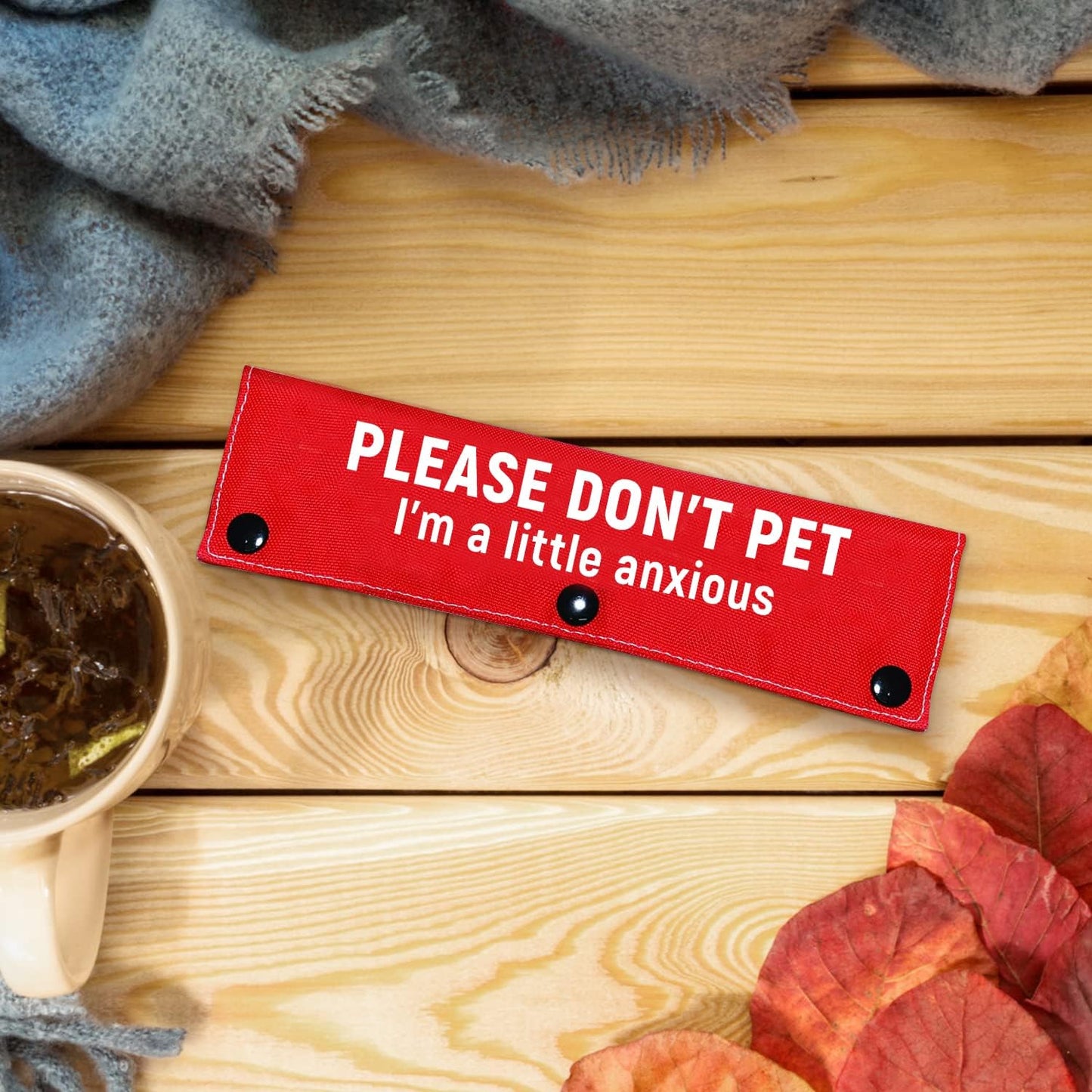 Advivio I'm a Little Anxious Red Dog Leash Sleeve, Wrap Alert Hanging ID Patch Tag for Pet Dog Cat The Best Choice for Daily Walking and Training Fitness, Pet Birthday Gift