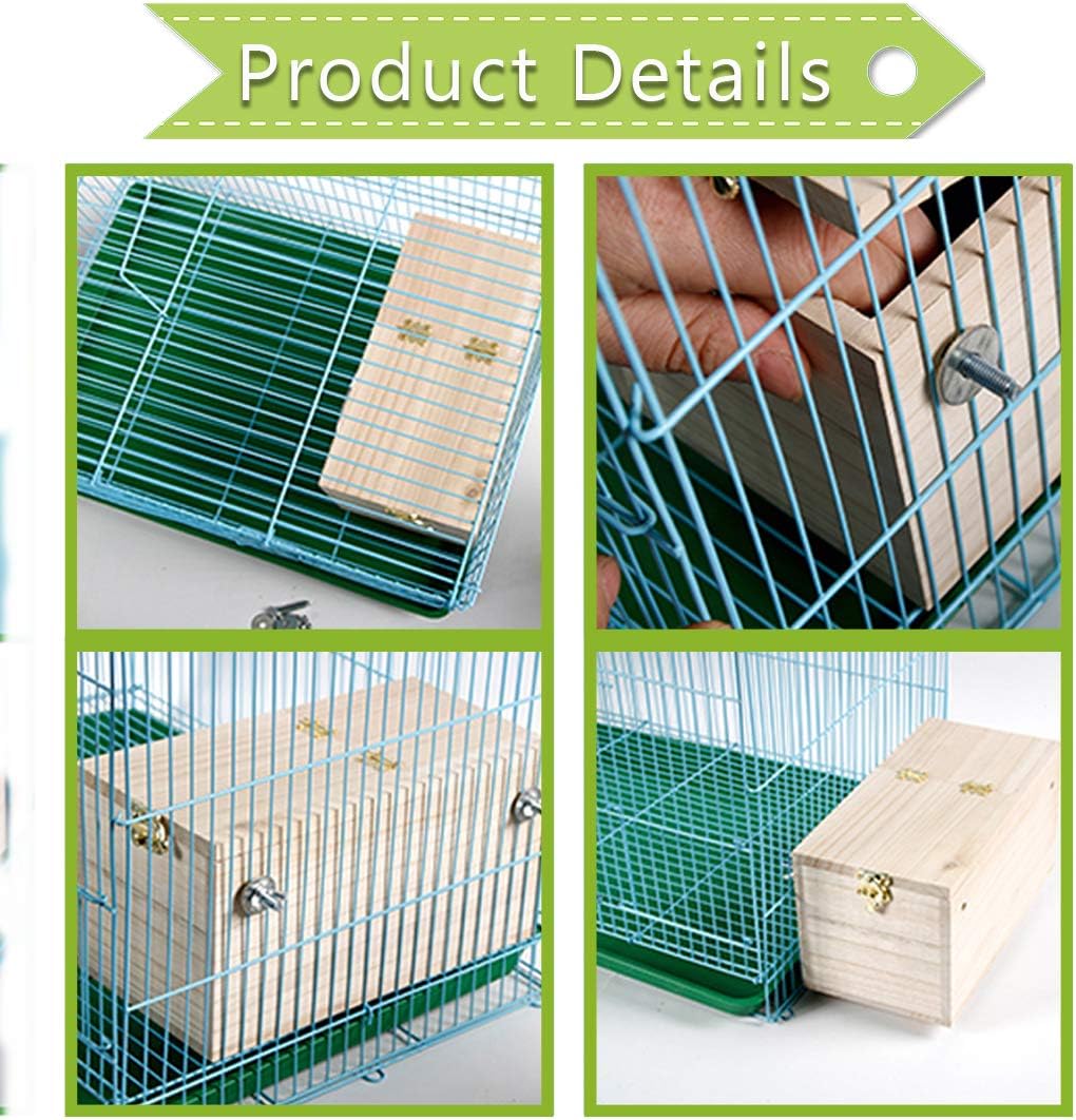 PINVNBY Parakeet Nesting Box Bird House Wood Breeding Box Parrots Mating Box for Lovebirds,Cockatoo,Budgie, Finch,Canary and Medium-Sized Birds(XL)