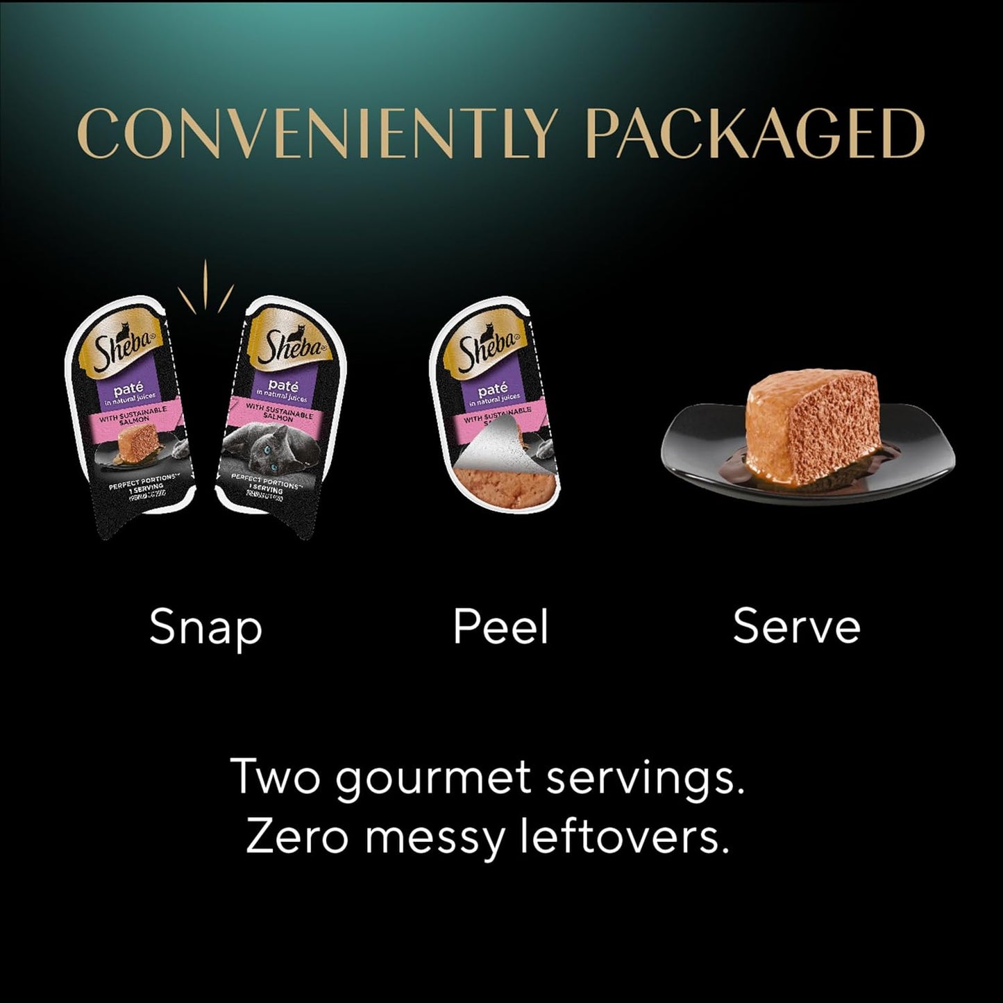 Sheba Perfect Portions Wet Cat Food Pate with Sustainable Salmon and Tender Whitefish & Tuna Entree Variety Pack, 2.6 oz. Twin-Pack Trays (12 Count, 24 Servings) (Pack of 2)