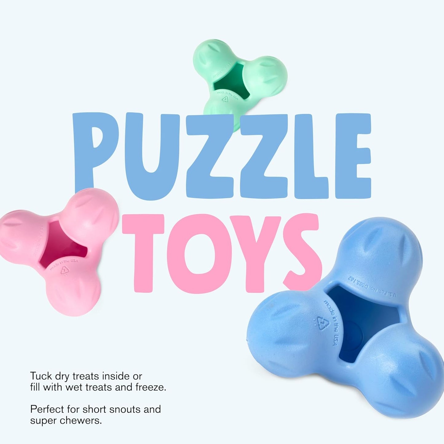 WEST PAW Zogoflex Tux Treat Dispensing Dog Chew Toy – Interactive Chewing Toy for Dogs – Dog Games for Aggressive Chewers, Fetch, Catch – Holds Kibble, Treats, Large 5", Mint