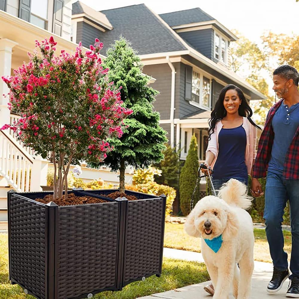 Raised Garden Bed Planter for Outdoor Plants Planter Box Elevated Garden Boxes Deepened Plant pots Perfect for Garden Patio Balcony Deck to Planting Flowers Vegetables Tomato and Herbs