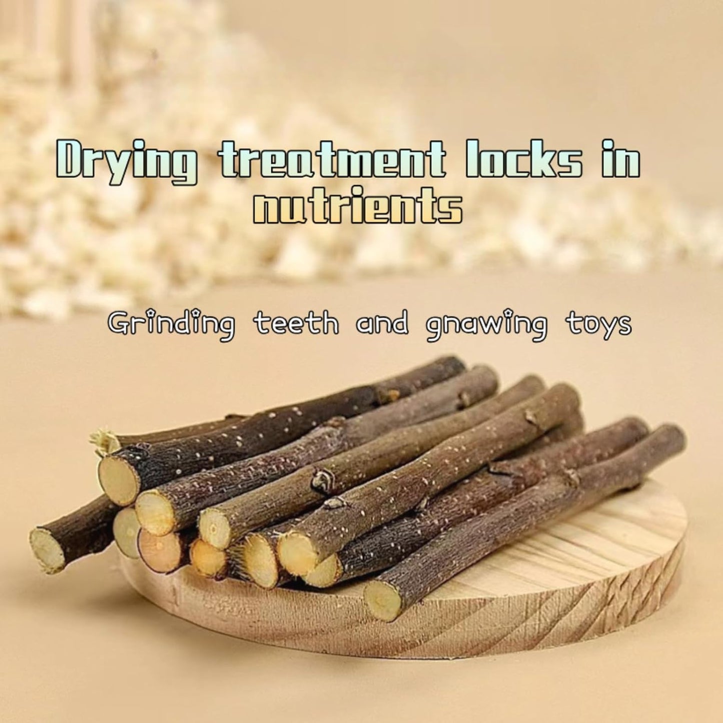 Natural Apple Wood Chew Sticks 550g (19.4oz) for Rabbits, Hamsters, Chinchillas, Guinea Pigs - Small Animal Dental Toys, Safe Untreated Teeth Grinding & Boredom Relief, Rodent Molar Health