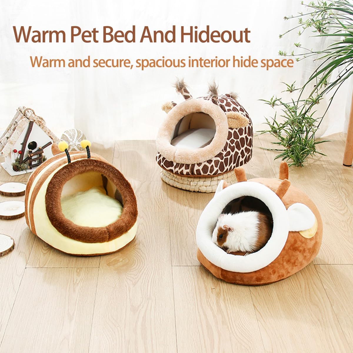 Guinea Pig Bed House & Hideout for Rat Bearded Dragon Hedgehog Ferret to Sleep and Hide, Guinea Pig Cage Accessories Habitat Décor (X-Large, 6.Christmas fire Dragon)