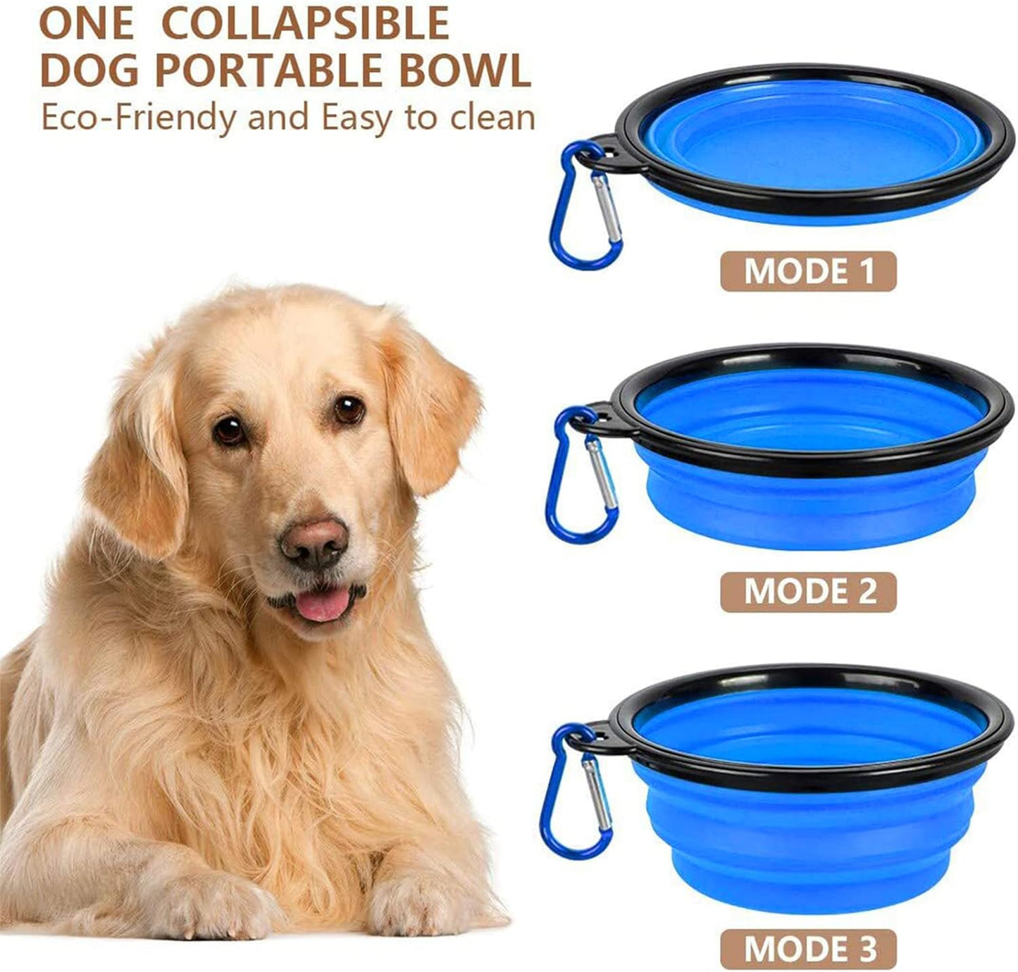 Dog Food Storage Container, 5-7 Lbs Airtight Pet Food Container, Cat food Container Dispenser with Portable Handle, Pouring Spout and a Collapsible bowl for Dogs Cats Navy Blue/6Qt