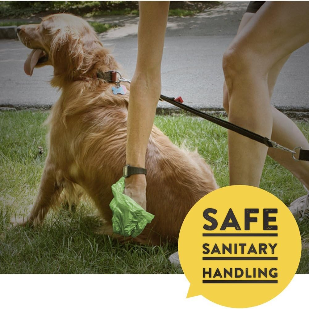 Poop Bags, Environment Friendly Pets N Bags Dog Waste Bags, Biodegradable, Refill Rolls, Includes Dispenser (16 Rolls / 240 Count)