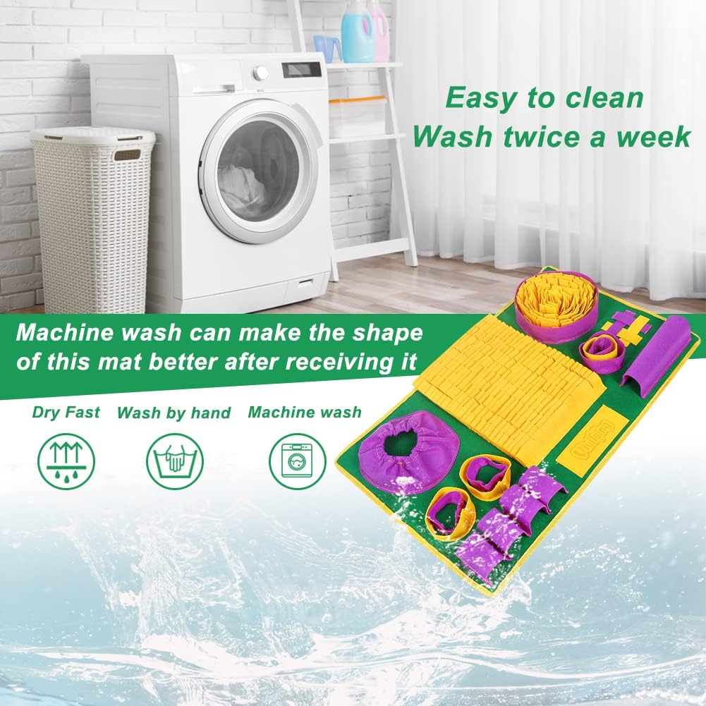 Vivifying Snuffle Mat for Dogs, Interactive Dog Puzzle Toys for Boredom and Mental Stimulation, Sniff Mat Helps Puppy and Cats Slow Eating and Keep Busy