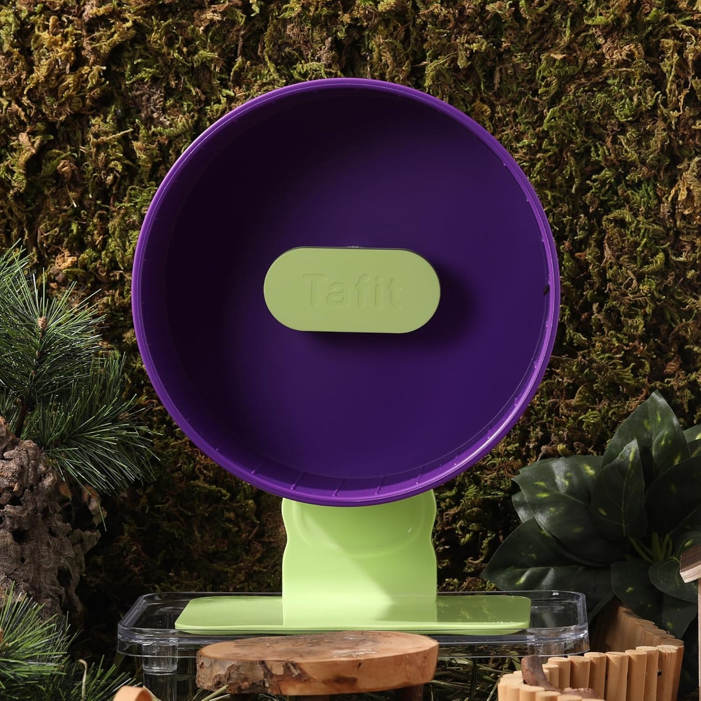 Quiet Hamster Wheel 10.2 Inch Dual-Bearings Silent Small Animals Running Exercise Wheel Height Adjustable for Syrian Hamsters, Gerbils, Rats, or Other Small Pets, Grape Purple