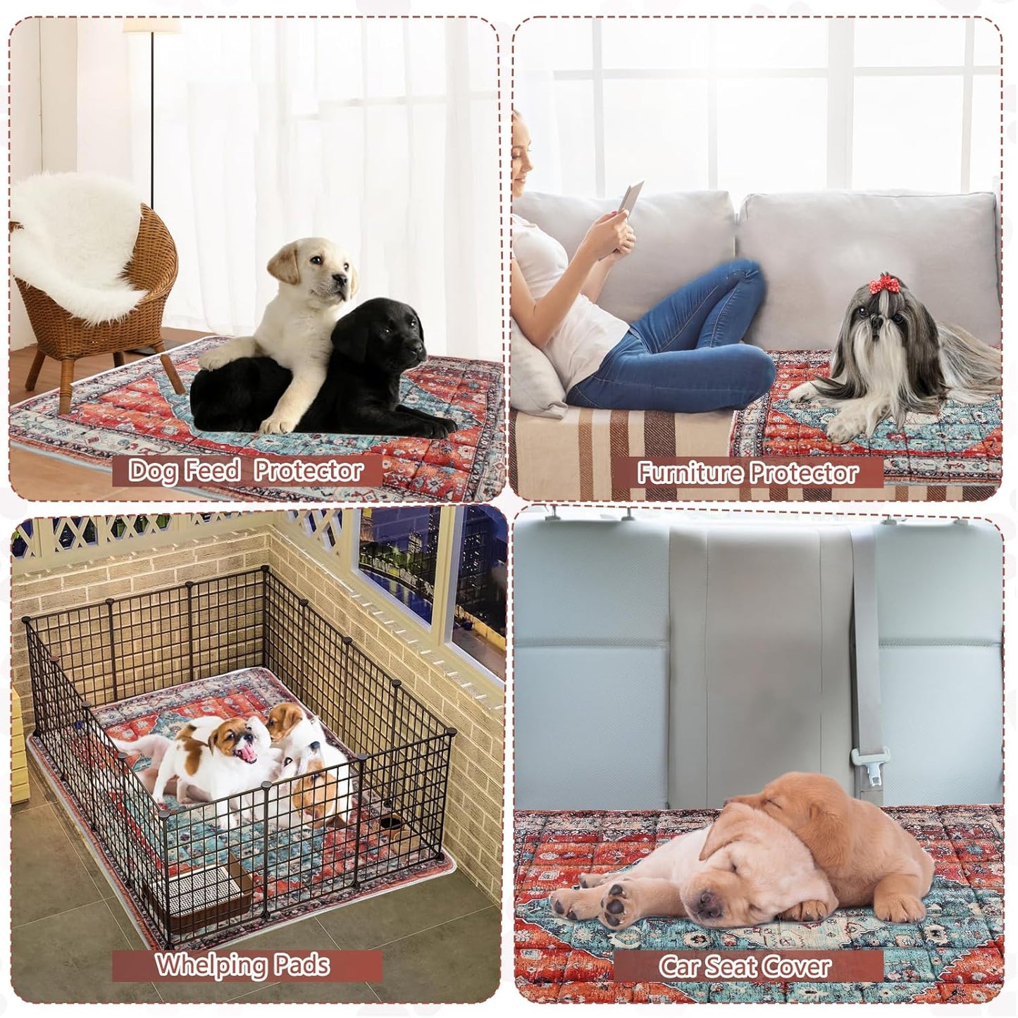 Washable Thickened Pee Pads for Dogs, 2 Pack (36"x42") Upgrade Reusable Puppy Pads with Non-Slip Rug, Super Absorbent Leakproof Puppy Training & Whelping Pads for Dogs, Doggie