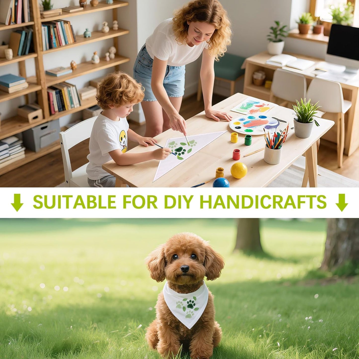 15 PCS Sublimation Blank Dog Bandana,DIY Custom Holiday Dog Scarf, Sublimation pet Triangle bib Handkerchief Accessories Tags Blanks Bulk