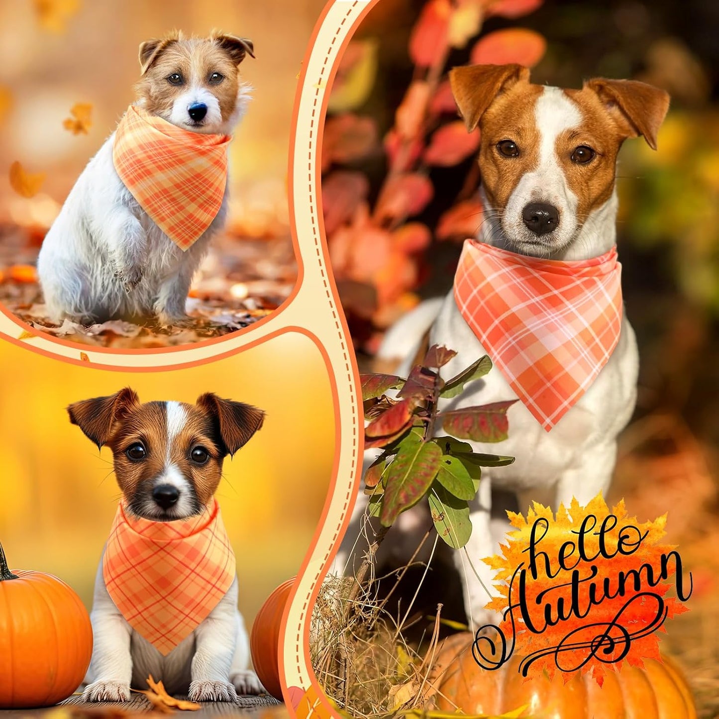 Abbylike 200 Pcs Fall Plaid Dog Bandanas Bulk Thanksgiving Bandanas for Dogs Pets Triangle Kerchief Bibs Scarf Set for Pets Autumn Costume Photo Props Accessories Pet Adoption Shops Events, 25 Styles