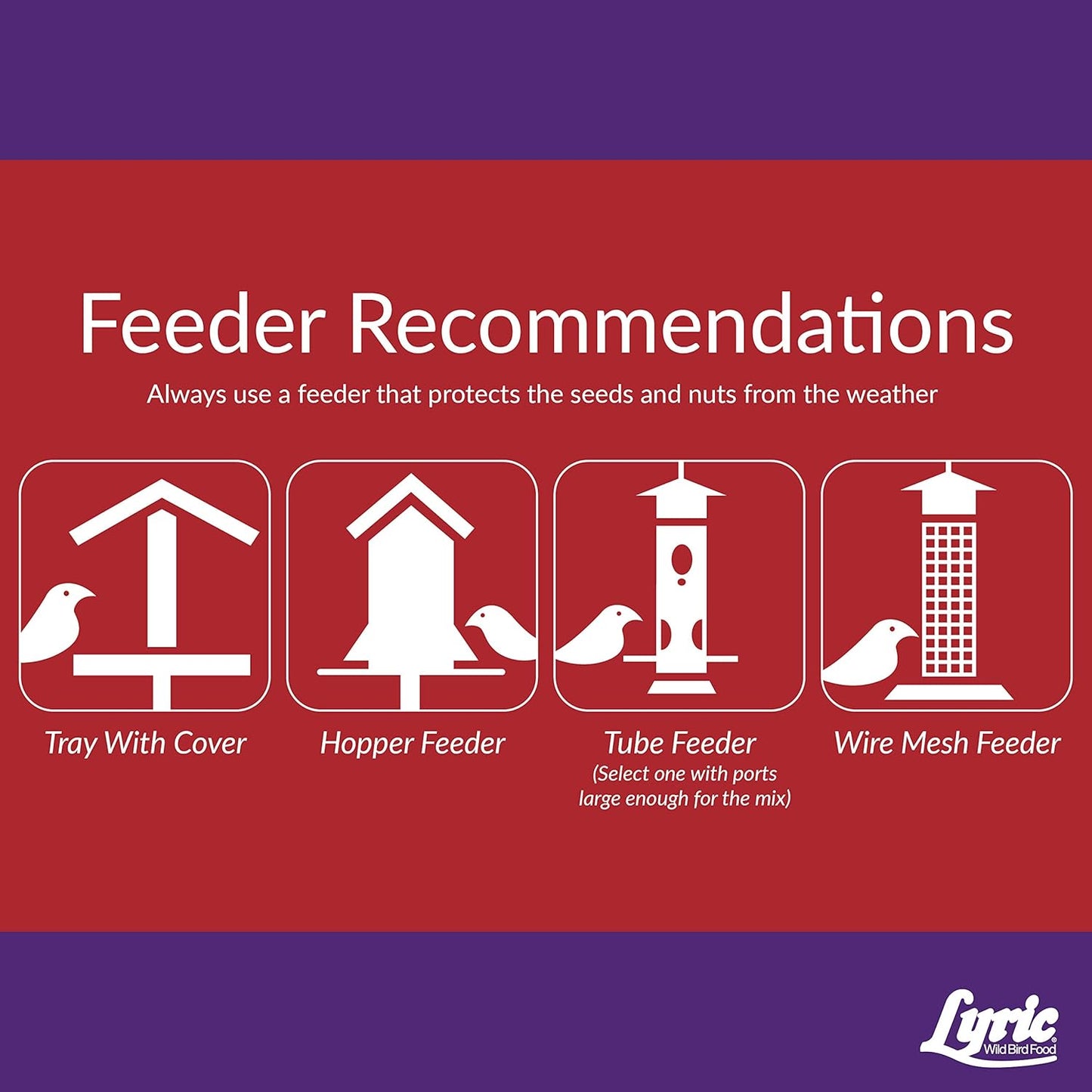 Lyric Delite Wild Bird Seed for Outside Feeders - No Waste Bird Food, Nuts & Seeds Mix, Attracts Buntings, Chickadees & Finches, 10 lb (Pack of 2-5 lb Bags)