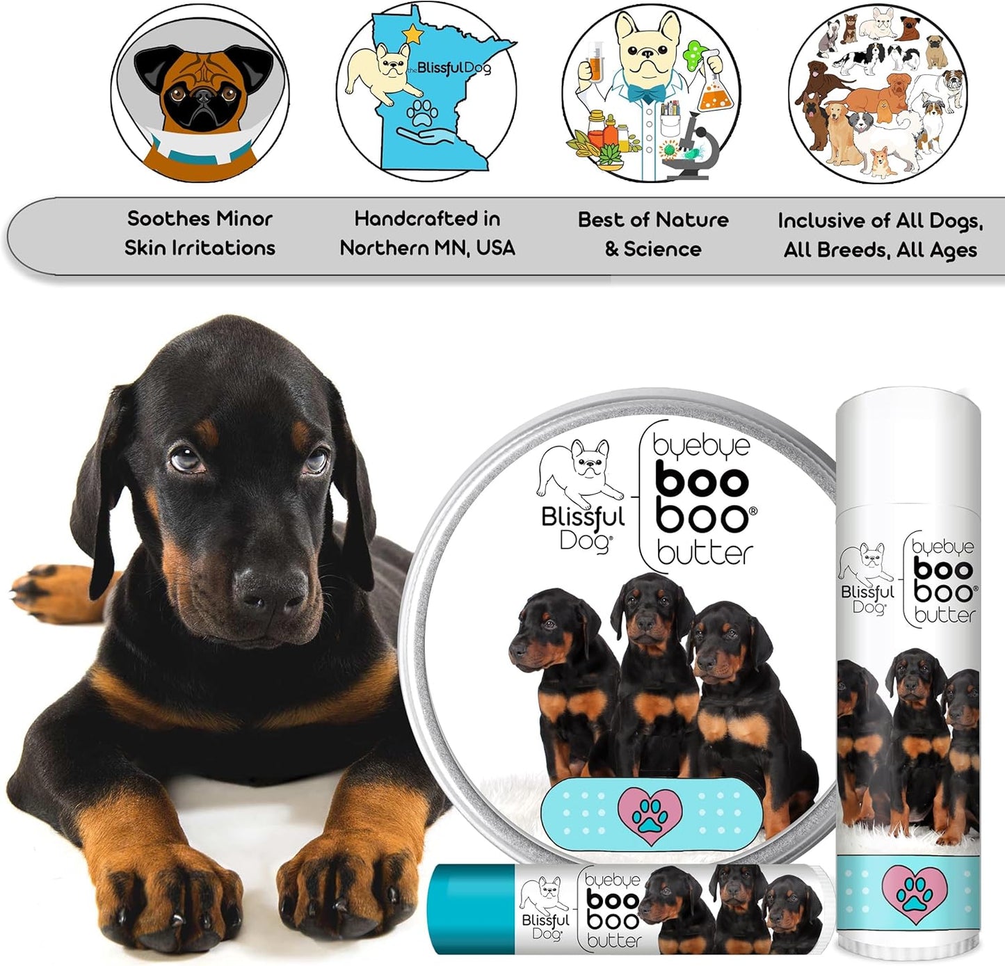 The Blissful Dog Doberman Pinscher Boo Boo Butter, 4-Ounce