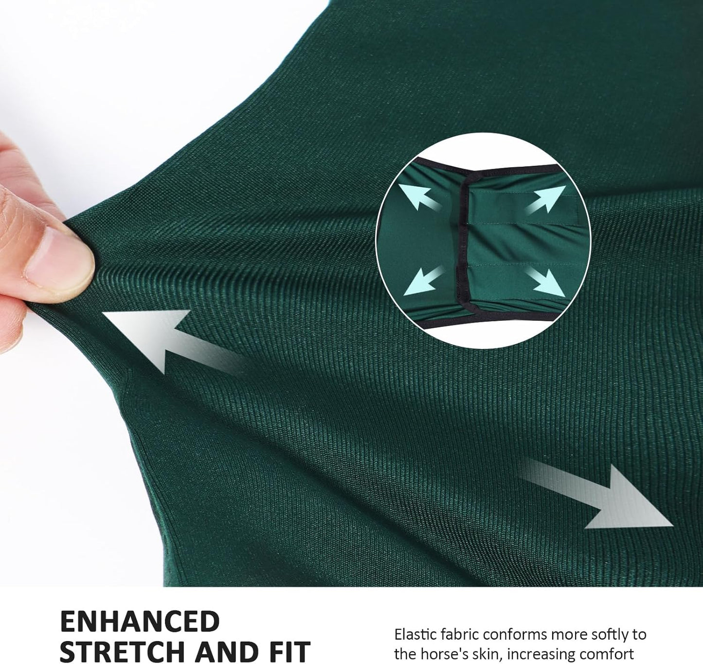 Horse Fly Mask Large Space Breathable UV Protection Equine Mask with Reflective Features on Ears Hunter Green M