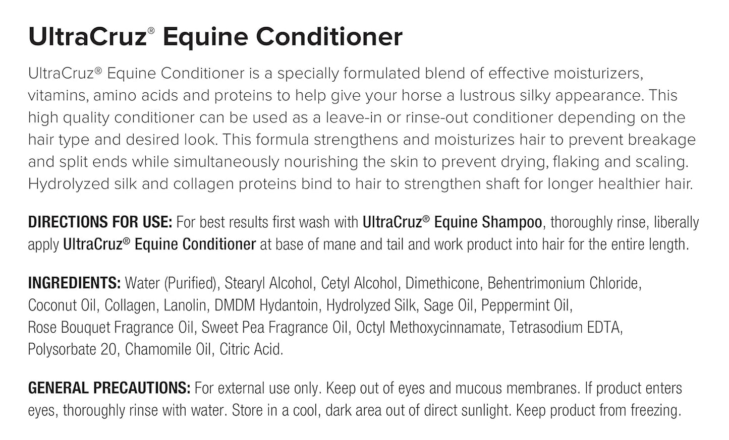 UltraCruz Equine Oatmeal Horse Shampoo and Conditioner Bundle, 32 oz Each