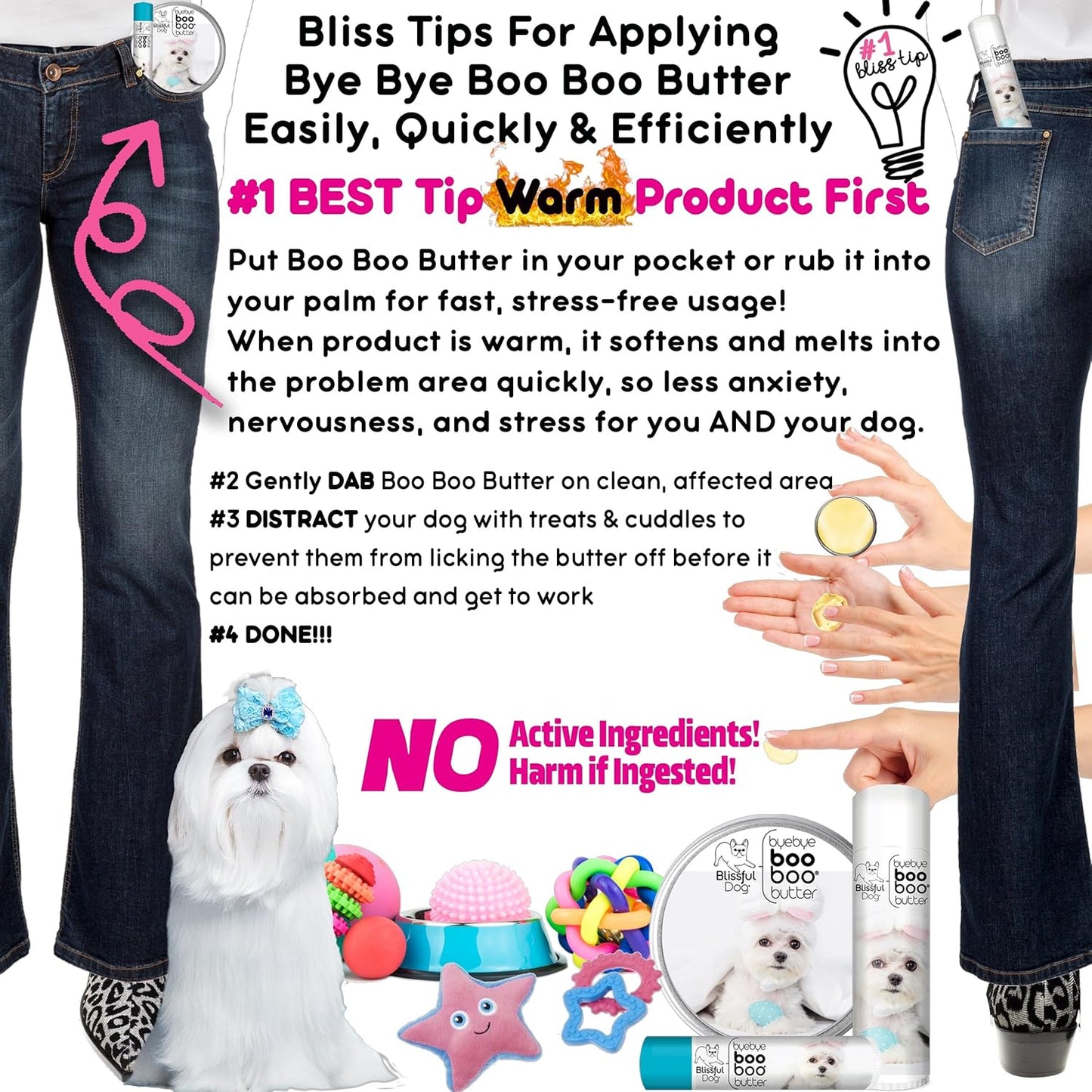 The Blissful Dog .15 oz Tube Maltese Booboo Butter