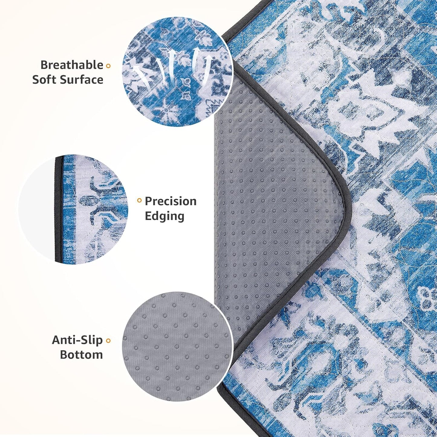 LOOBANI Washable Pee Pads for Dogs, 2 Pack Super Absorbent Reusable Puppy Pads Leakproof Dog Traning Pads, Waterproof Non-Slip Whelping Pad for Floor, Playpen, Crate, Couch-36 x41 (Blue)