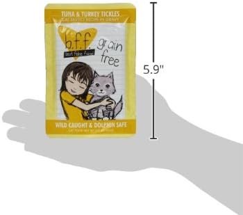 Weruva B.F.F. OMG - Best Feline Friend Oh My Gravy!, Tuna & Turkey Tickles with Tuna & Turkey in Gravy Cat Food, 3oz Pouch (Pack of 12)