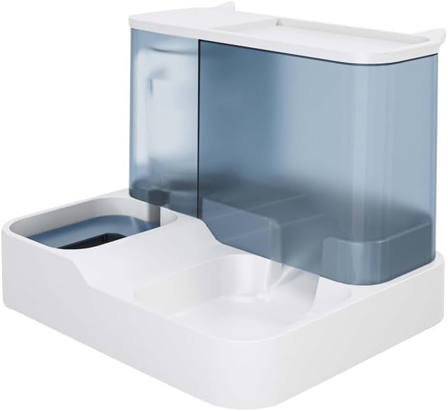 FAMILY'S BACKYARD Cat Bowls for Indoor,Automatic Cat Feeder,Dog Food Dispenser,Fully Enclosed Water Storage and Grain Storage Dual Function Pet Food Bowl,Size 30 * 25 * 22CM