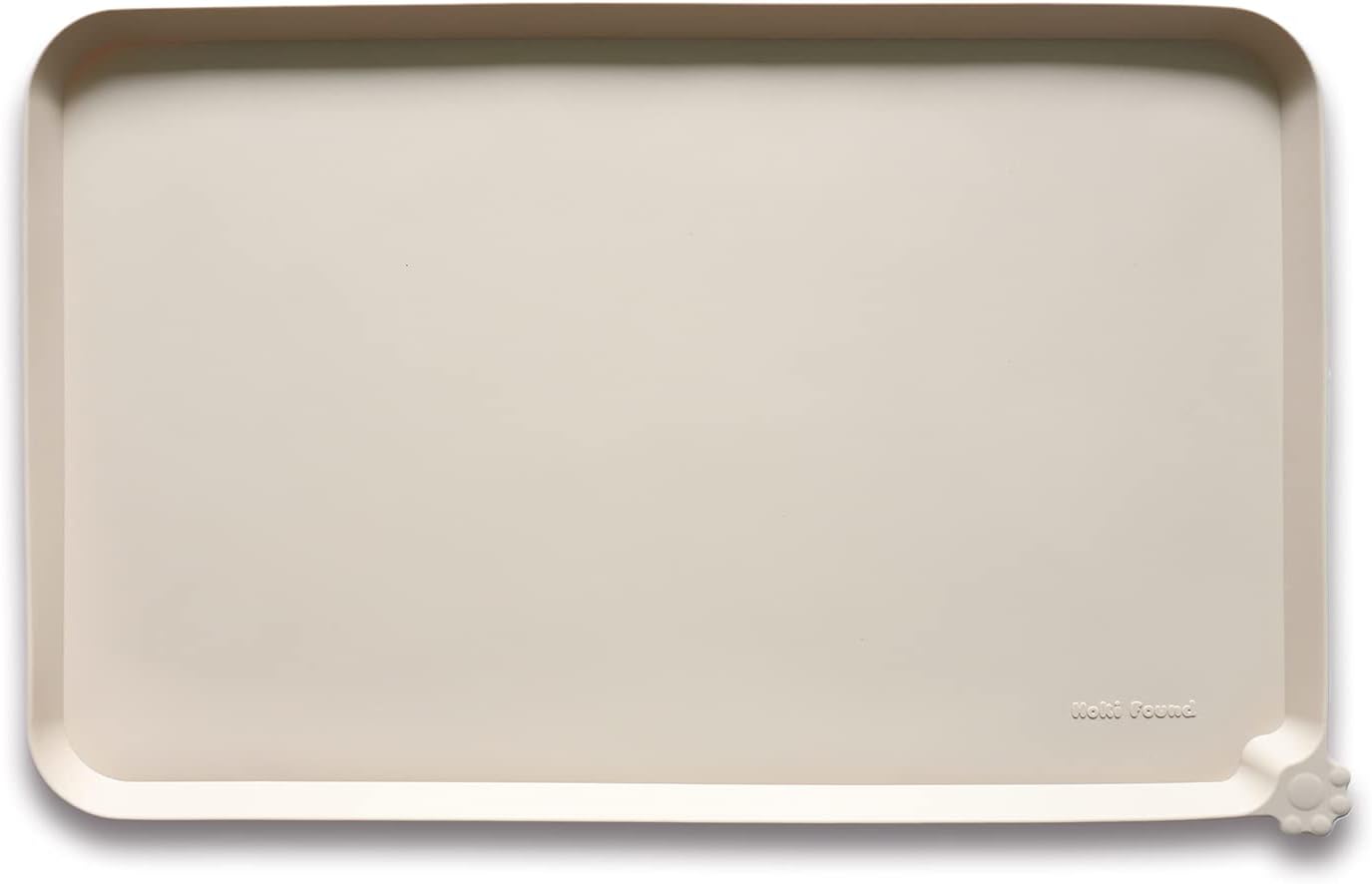 Hoki Found L Silicone Non Slip Pet Dog Cat Bowl Mats - Waterproof Dog Cat Food Mats for Carpet - PapayaWhip