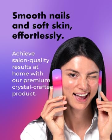 Crystal Nail and Feet Care Kit - 2PC with a Crystal Foot Scraper and Medium Glass Nail File, Durable and Gentle on Nails, Perfect for Home Office and On The Go