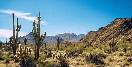 Reptile Habitat Background, Retro Desert Oasis Cactus Terrarium Background 48X24 in Background with 8 EVA Double-Sided Tape