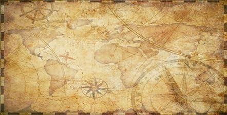 48X18IN Retro Old Travel World Map Terrarium Background, Art Parchment Pirate Treasure Map Reptile Habitat Background with 10EVA Double-Sided Tape