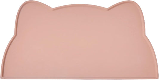 Cat Food Mat, Silicone Pet Feeding Mat for Floor Non-Slip Waterproof Dog Water Bowl Tray Cushion (20" x 12", Tea Rose)