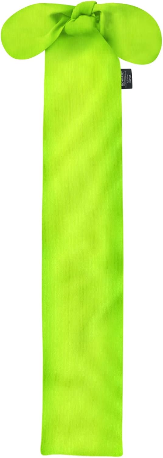 Harrison Howard Stretchy Tail Bag Breathable Horse Tail Guard Slip on Design Protect Horse Tail 2 Strand Closure Straps Keep Tail Clean & Protected 22" L Length Makes Grooming Easy-Fluro Lime