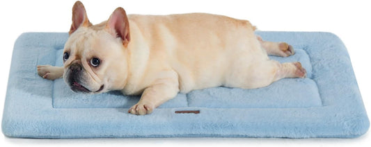 Made4Pets Dog Crate Pad Bed for Medium Dogs, Washable & Reversible, Anti-Slip Kennel Mat for Cozy Sleeping, Soft Fluffy Dog Bed for Indoor & Outdoor Use, 29"x21", Blue