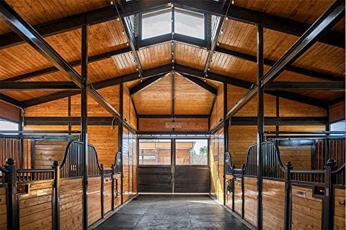 American Floor Tiles - Heavy Duty Stall Tiles - Stable/Horse Tiles - Thick, Durable Rubber Flooring Solid Black 6' x 8' Set 1/2" Thick (12 Tiles Total)