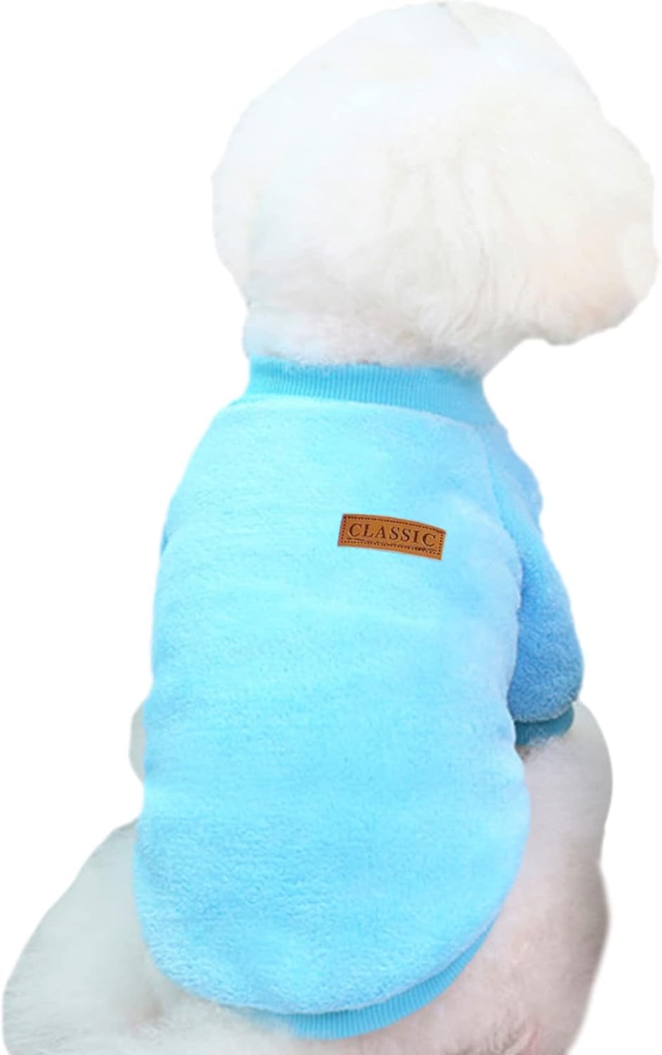Jecikelon Pet Dog Clothes Dog Sweater Soft Thickening Warm Pup Dogs Shirt Winter Puppy Sweater for Dogs (Z01-Blue, Small)