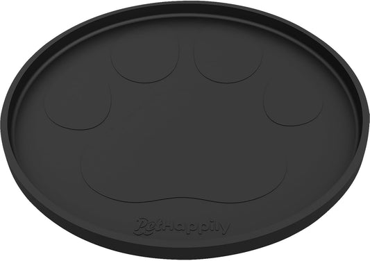 Dog Food Mat Round 10" - Raised Edges Dogs Mat for Food and Water Prevent Spill, Waterproof Cat Food Mats Protect Floors, Easy Clean Dog Bowl Mats for Food and Water, Silicone Pet Feeding Placemats