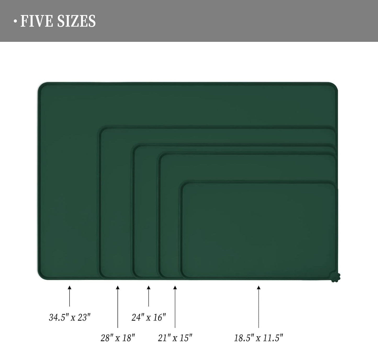 Waterproof Pet Feeding Mat with High Raised Edges, Heavier and Thicker Placemats for Cat Dog Water Bowl with BPA Free, Dogs Cats Food Mats for Messy Drinkers to Prevent Spill and Protect Floors