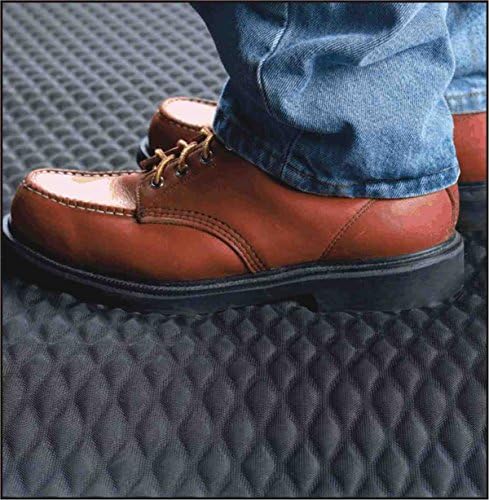 American Floor Mats Hog Heaven Premium 7/8" Black & Black Border 4' x 12' Nitrile Backed Anti-Fatigue Comfort Mat