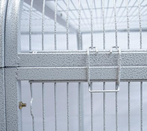 SENY Heavy Duty Large Walk-in Bird Aviary Cage, 79H x 86W x 62D inches, for Parrots, Macaws, Cockatoos, Reptiles, Dogs, Birds Flight Cage. (Silver White, Wire Size: 0.14")