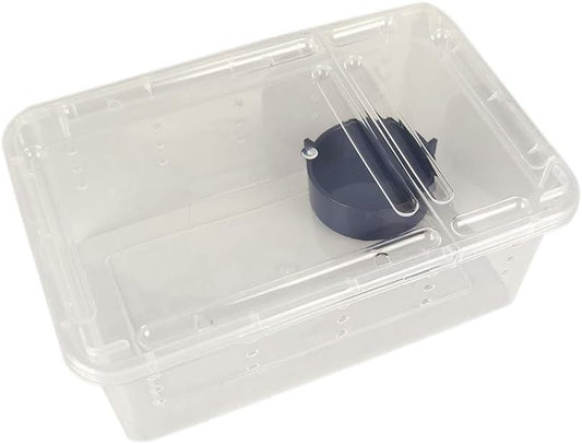 OMEM Portable Reptile Terrarium Habitat for Mini Pet Houses Breathable Holes Stackable Container (XS)