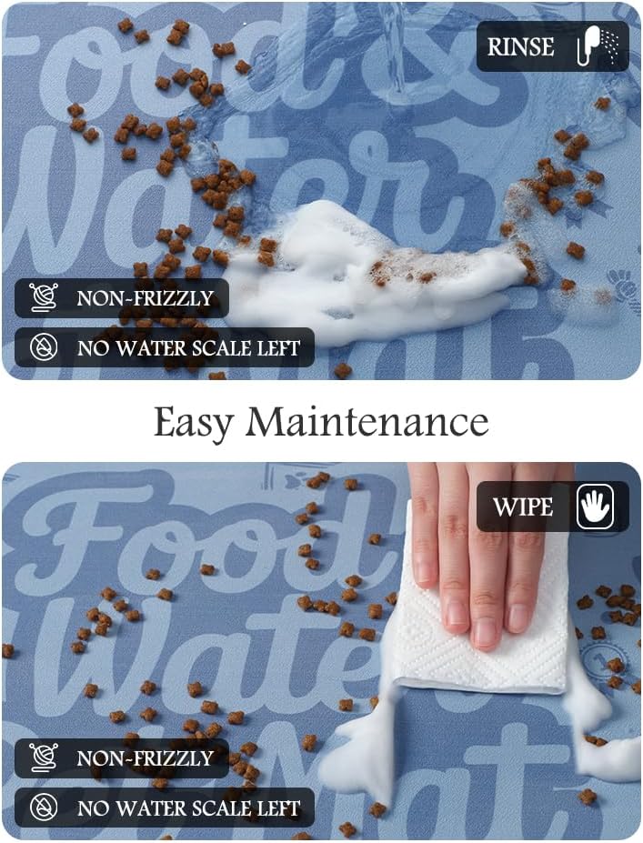 Pet Feeding Mat-Absorbent Dog Mat for Food and Water Bowl-No Stains Quick Dry Water Dispenser Mat-Dog Accessories Pet Supplies-Bowl for Messy Drinkers（Words,16"x24"