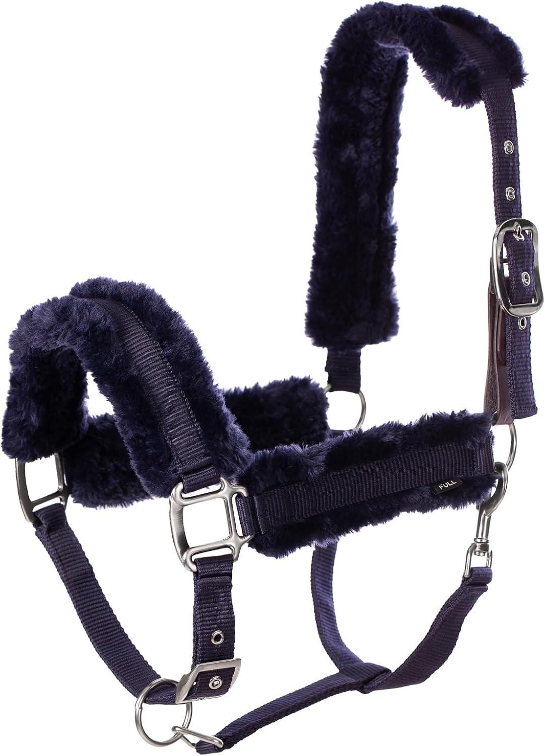 Equinavia Valkyrie Soft Ultra Fleece Padded Adjustable Breakaway Horse Halter - Navy/Navy - Horse